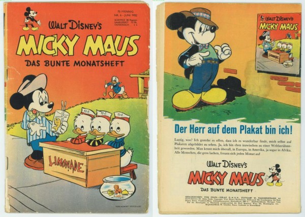 Micky Maus 1952/ 6 (Z2-3, Sz), Ehapa