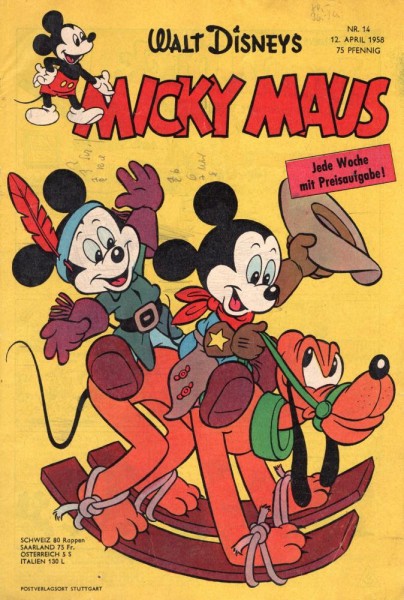 Micky Maus 1958/ 14 (Z1-, Sz), Ehapa